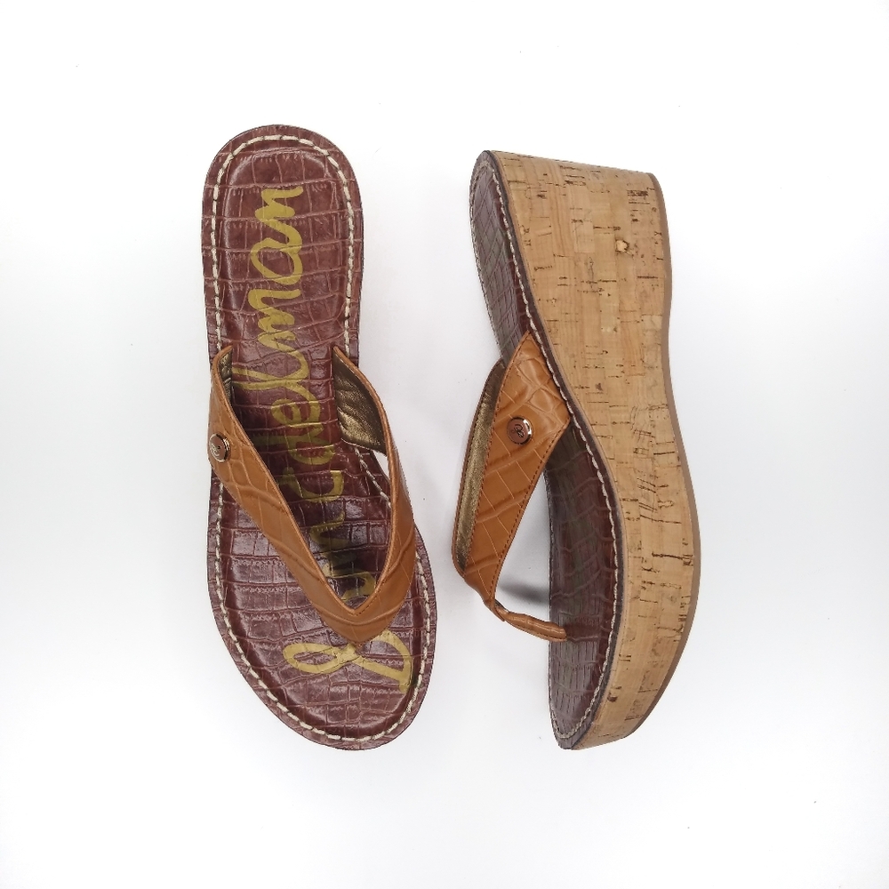Sam Edelman Romy wedge heel sandals size 10 tan